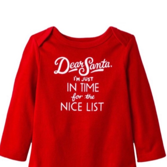 🎉HP🎉 Cat & Jack Dear Santa I’m On The Nice List Graphic Bodysuit - Picture 4 of 7